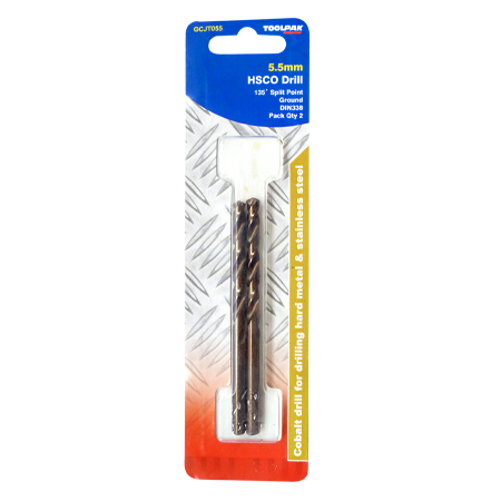 Cobalt Jobber Drill 5.5mm Ground Toolpak Pack of 2 